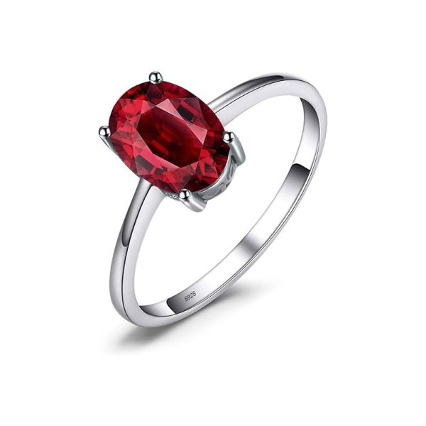 JewelryPalace Class Natural Gemstone Garnet  Rings for Women,